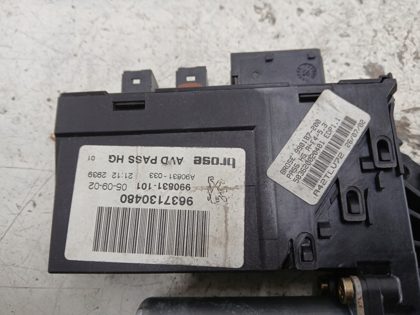 PEUGEOT 307 mini motor windows right front 9637130480