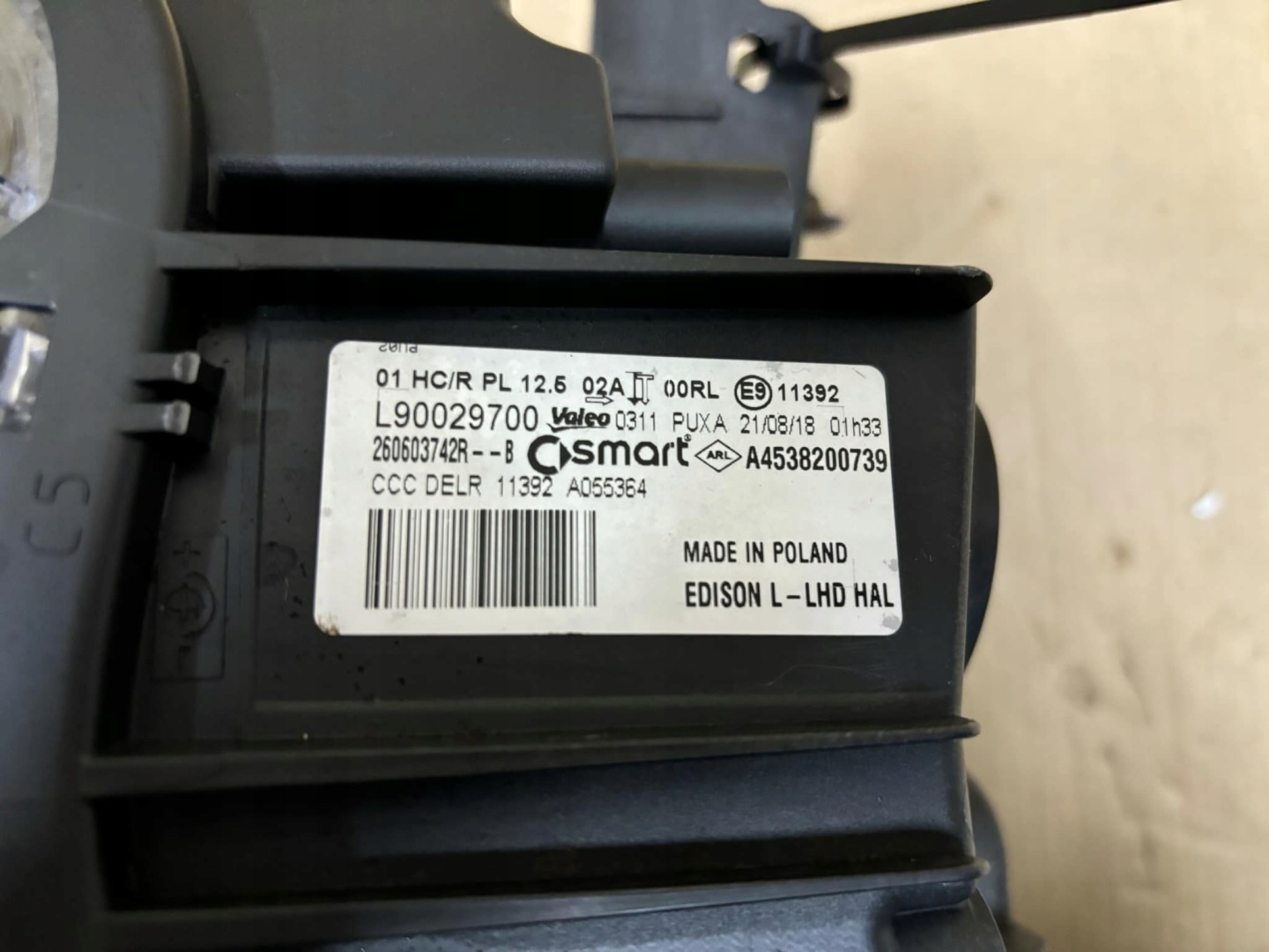 light left front SMART FORTWO FORFOUR W453 A4538200739