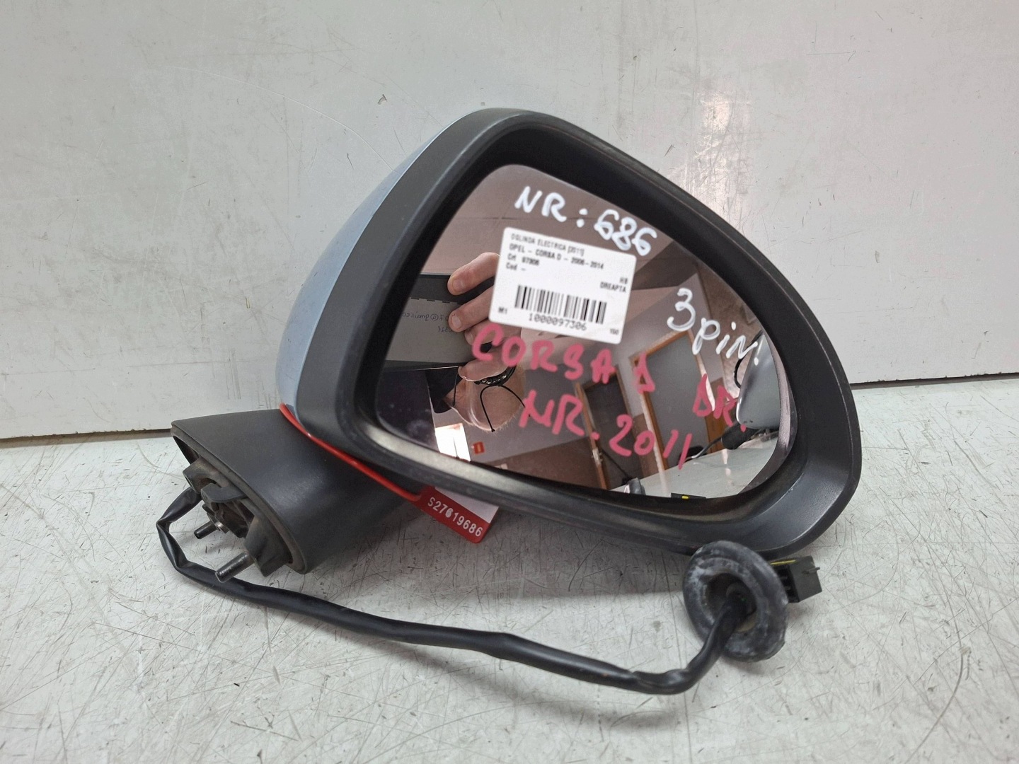 mirror right 3 PINY OPEL CORSA D 2006