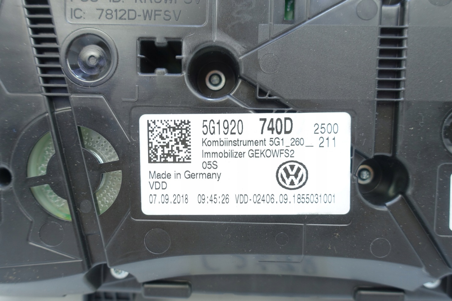 dials dials VW GOLF VII 7 5G 25666KM 5G1920740D