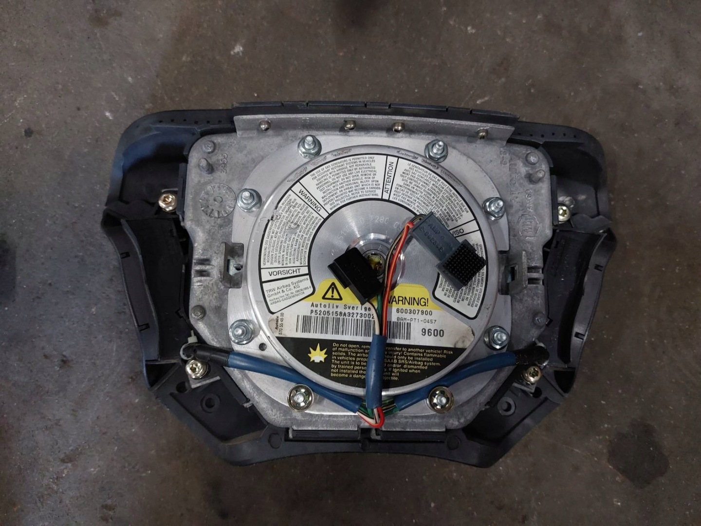 Montaggio airbag POSTRZALOWY SAAB 9-5 e 05018825 600307900