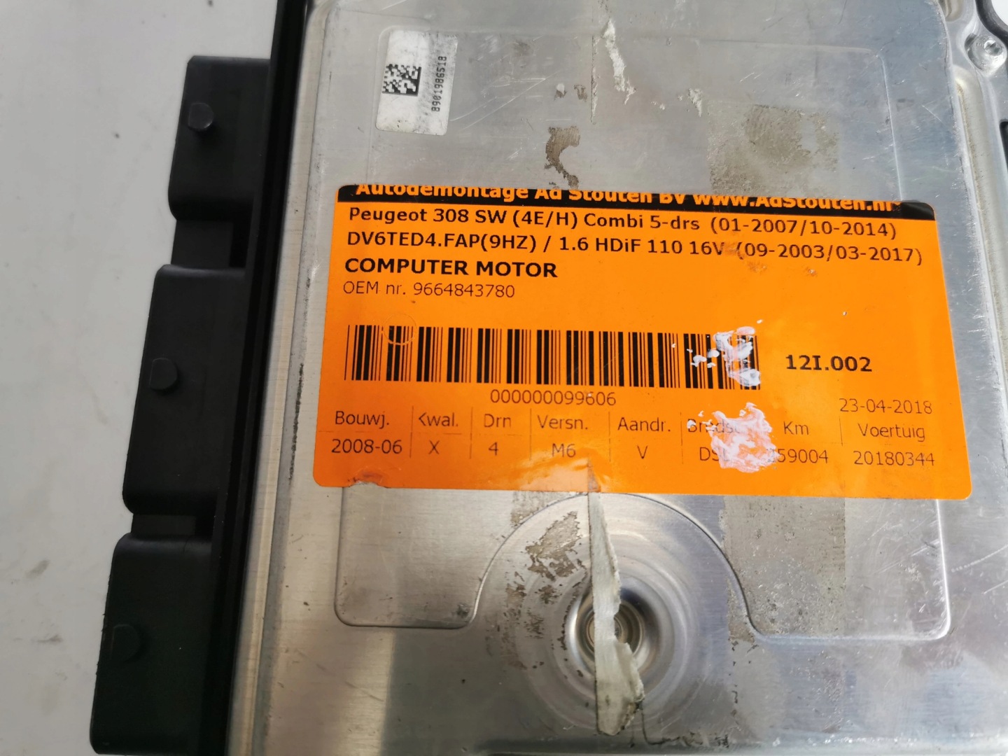 PEUGEOT 308 1.6D 0281013872 9653958980 Computer EC
