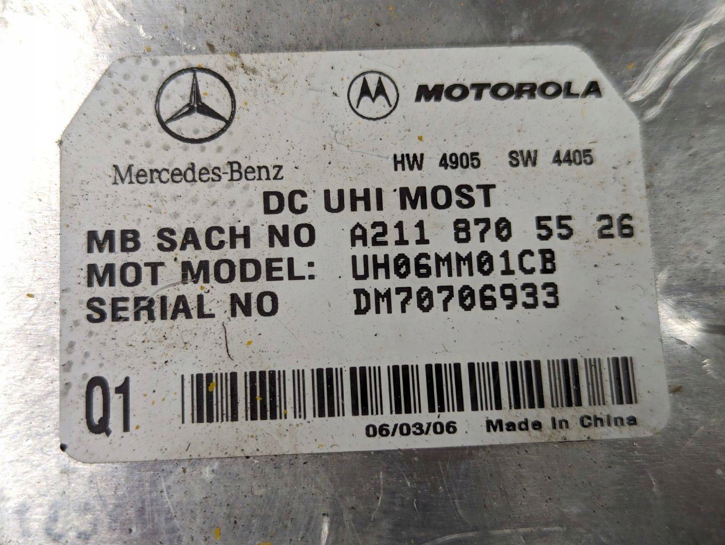 control unit telefonu Mercedes-Benz E W211 facelift S211 2006 A2118705526