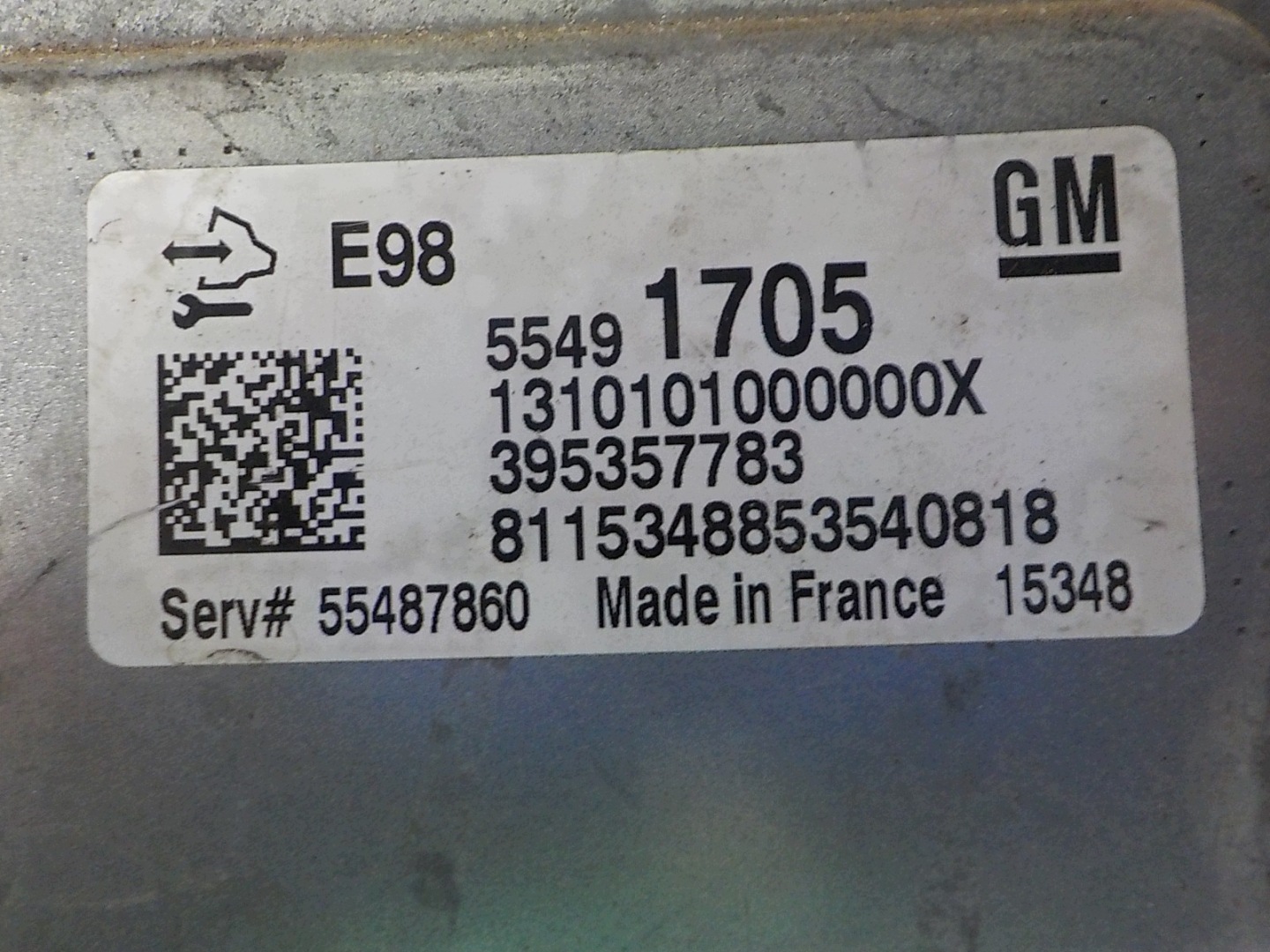 OPEL INSIGNIA computer control unit 55491705 395357783