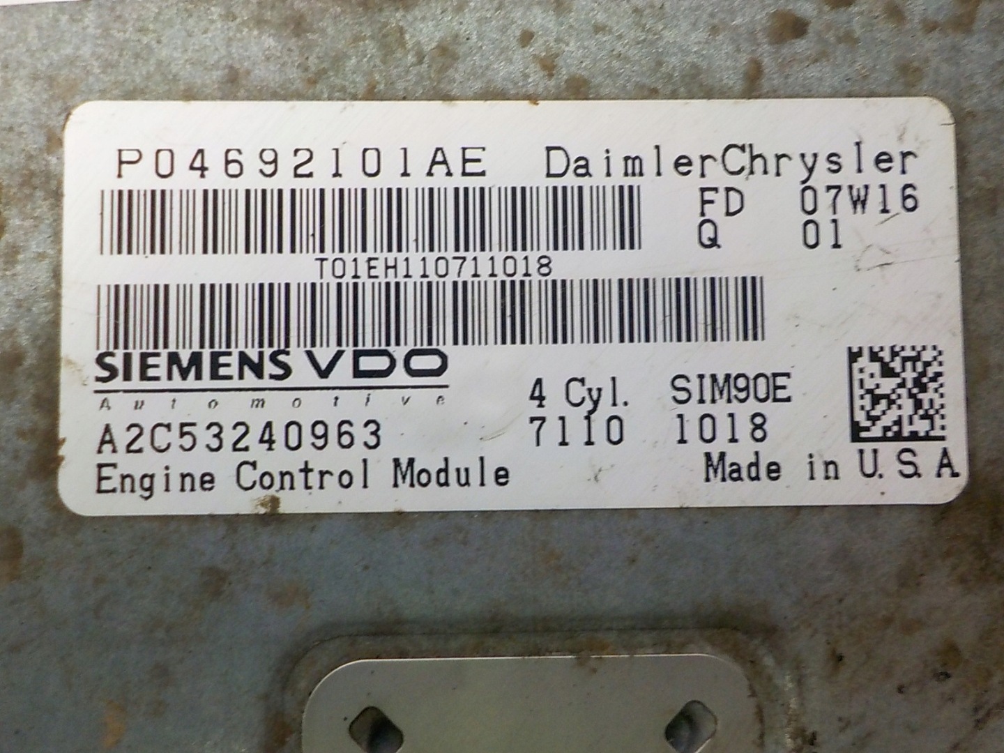 DODGE computer Centralina P04692101AE A2C53240963