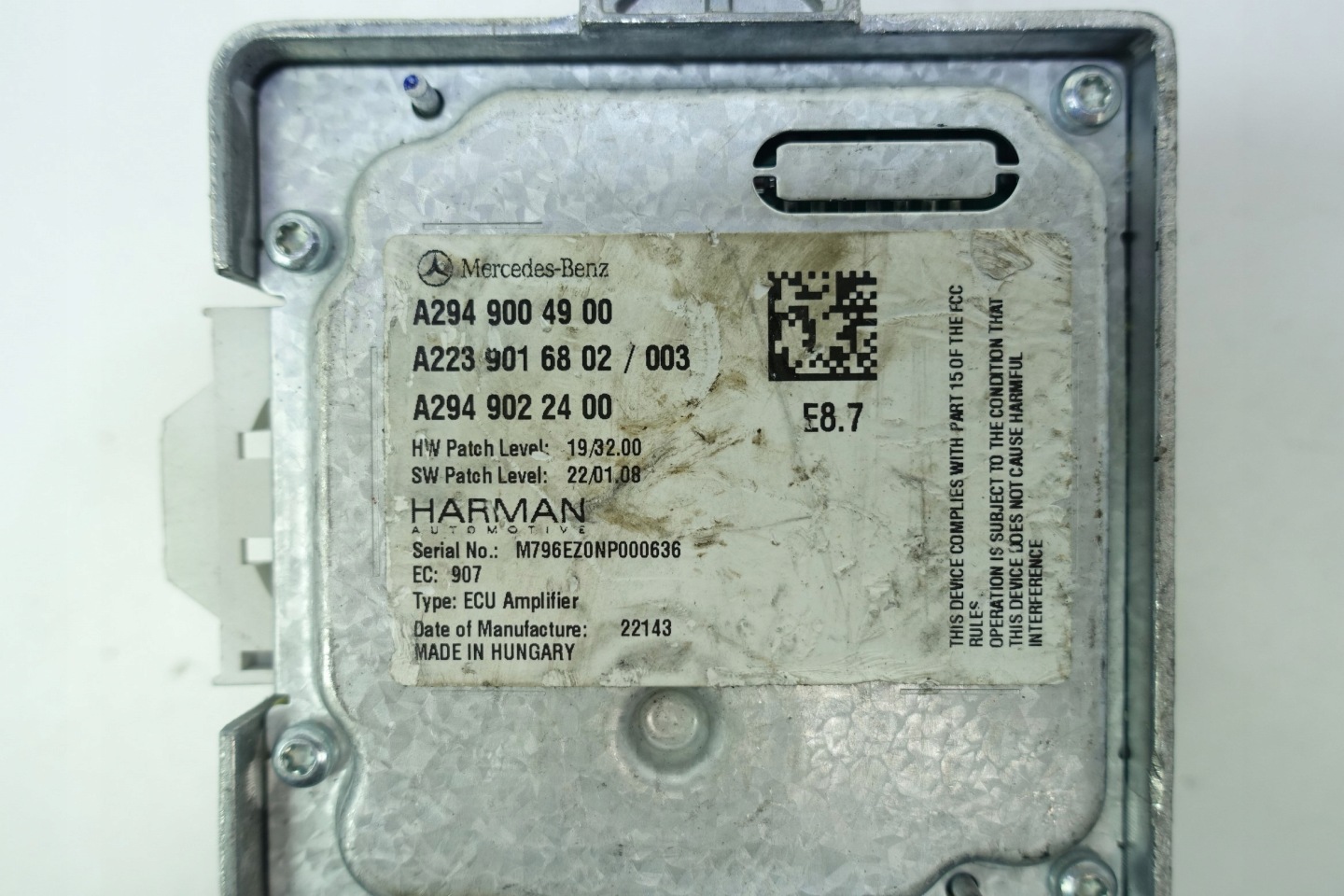 amplifier HARMAN MERCEDES W223 W447 A2949004900