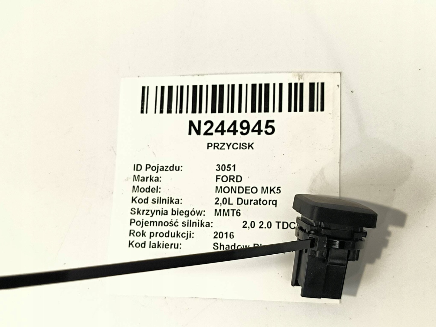 button DG9T-19B517-AAW FORD MONDEO MK5