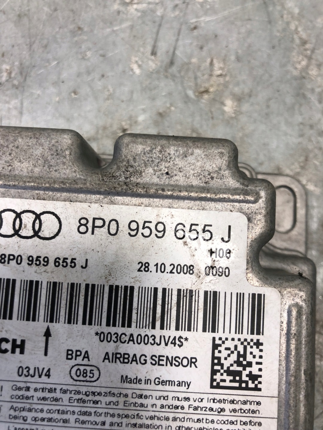 modulo SENSOR airbag AUDI A3 8P LIFT 8P0959655J