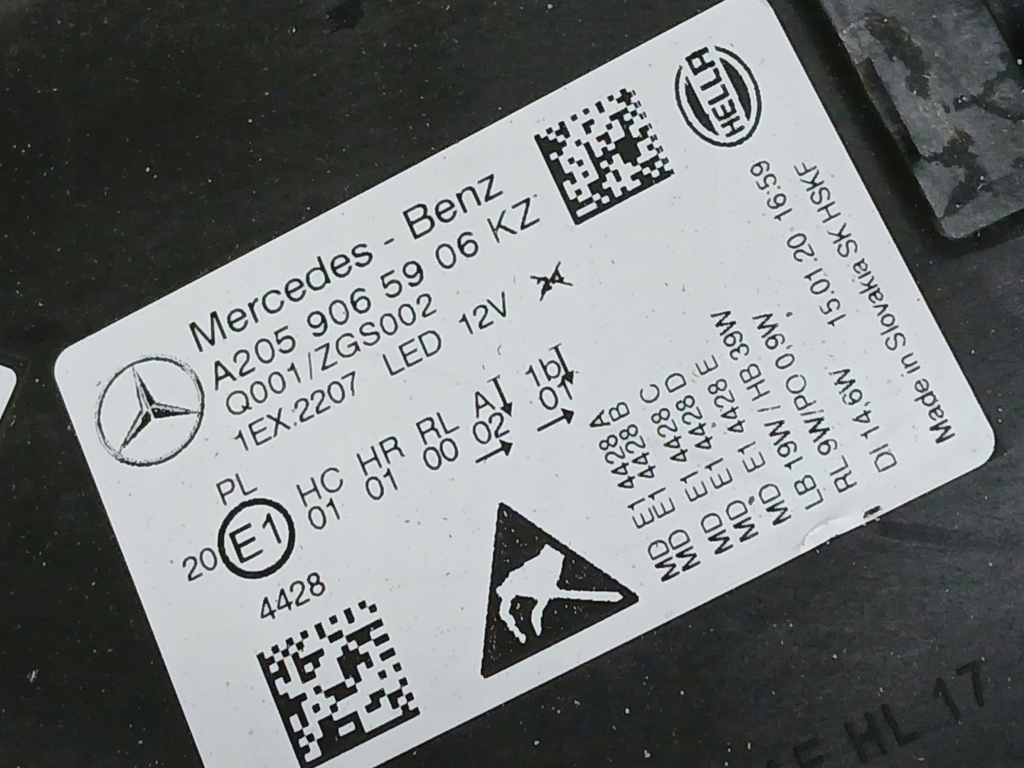 light front left MERCEDES C KLASA W205 LIFT FULL LED HP A2059065906