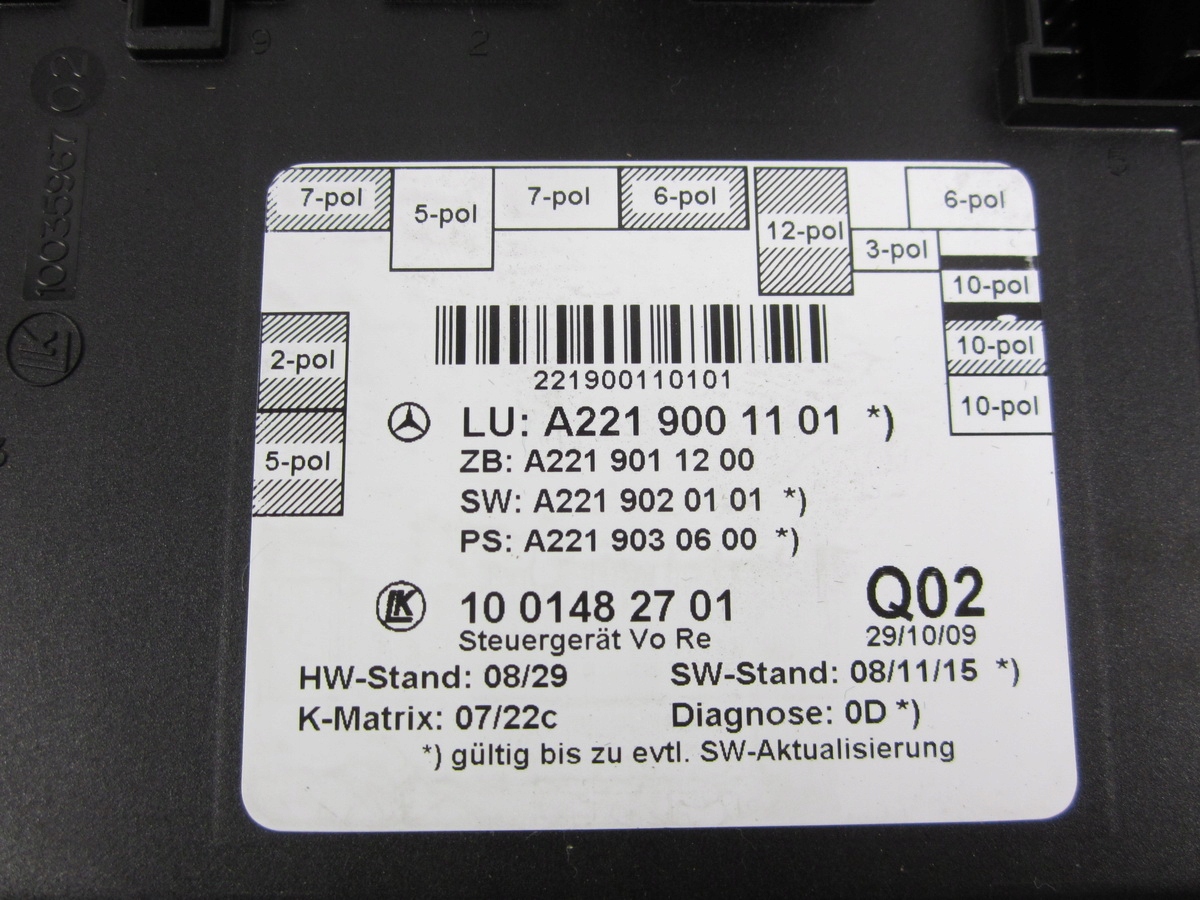module control unit door front front right Mercedes W221 Lift