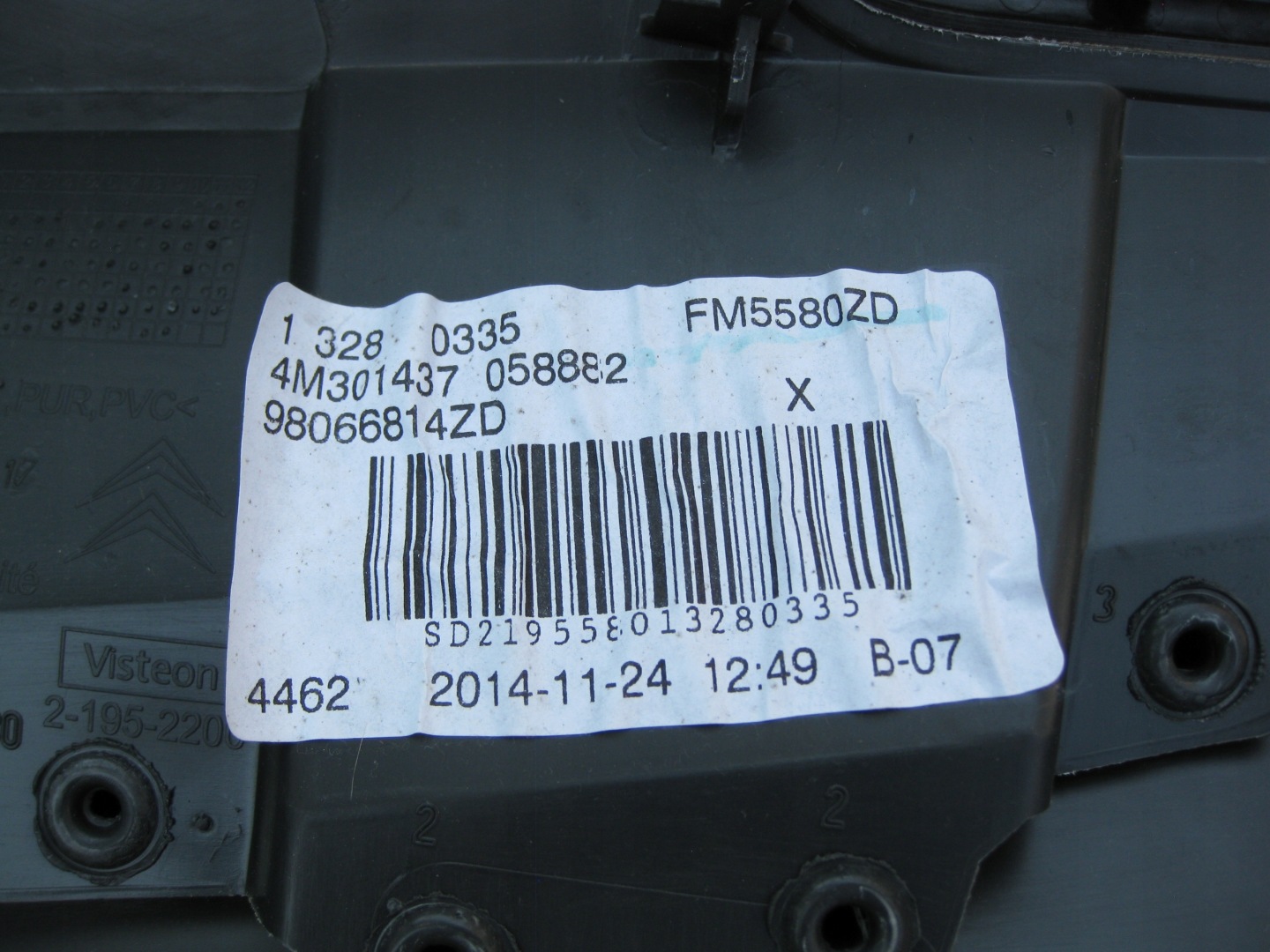 CITROEN DS5 C5 III side upholstery door left front MATERIAL 96707230ZD