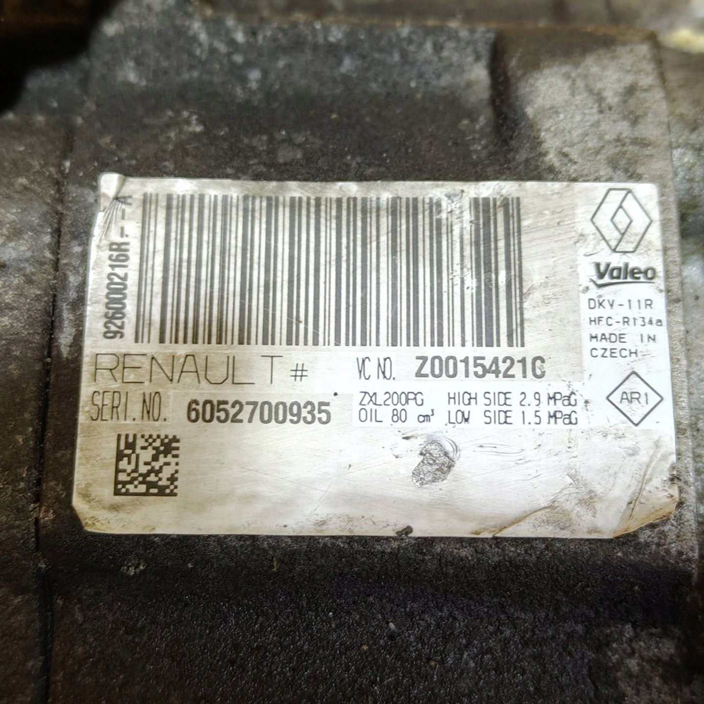 Renault Sandero II 2015 compressor; / compressor of the air conditioning A/C