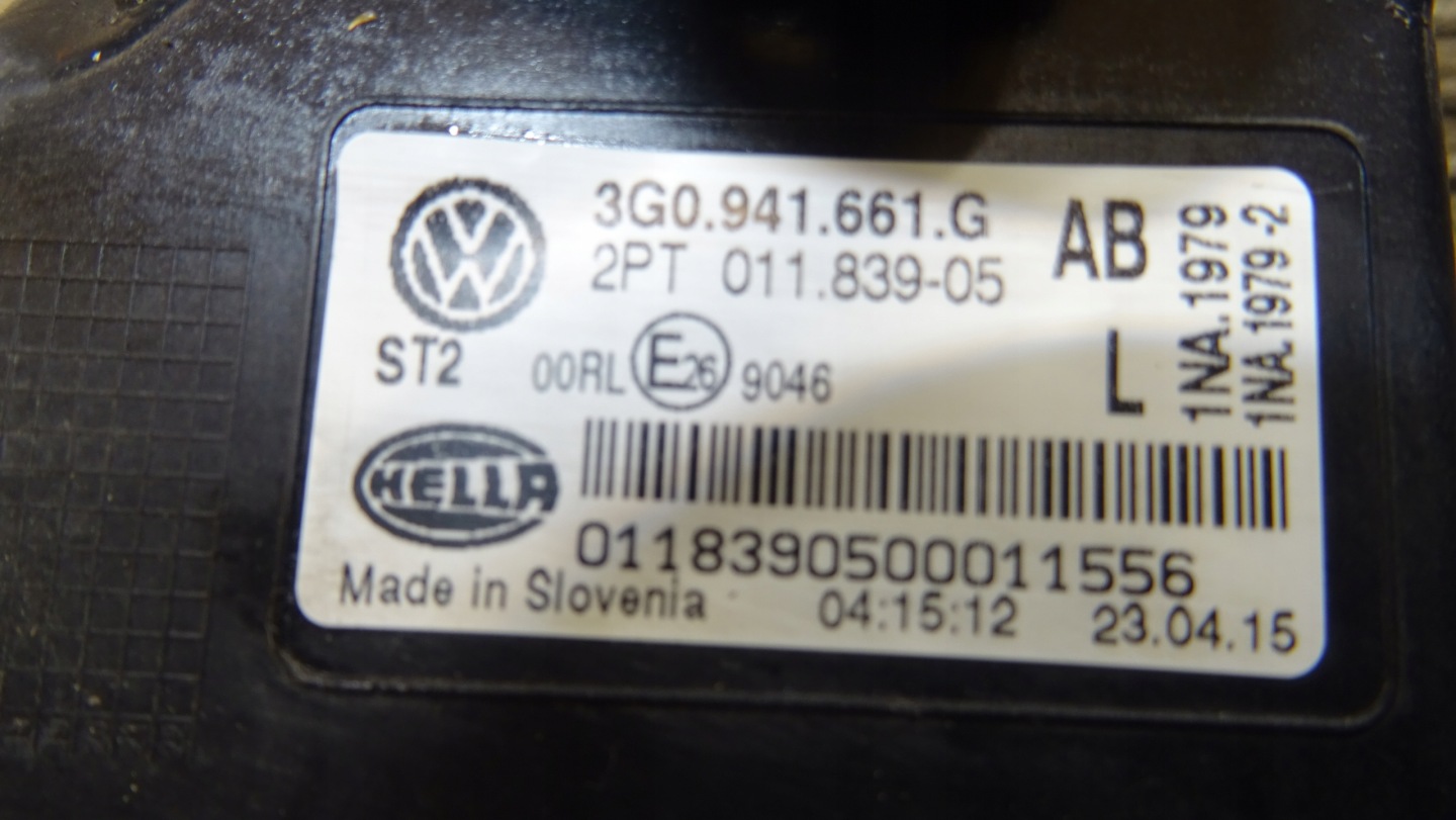VW Passat B8 light przeciwmgielne left UK NR 74