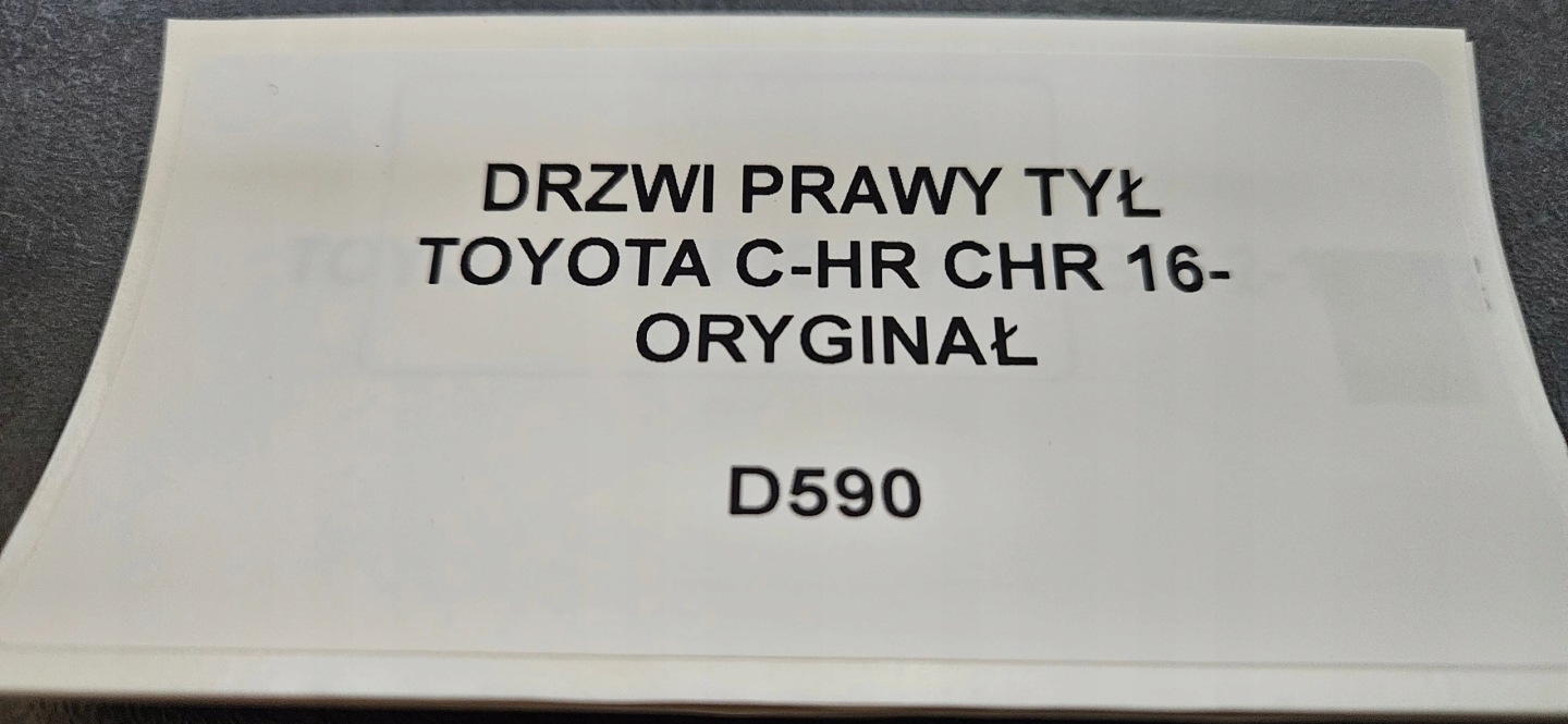 Tür rechts heck TOYOTA C-HR CHR 16- Original