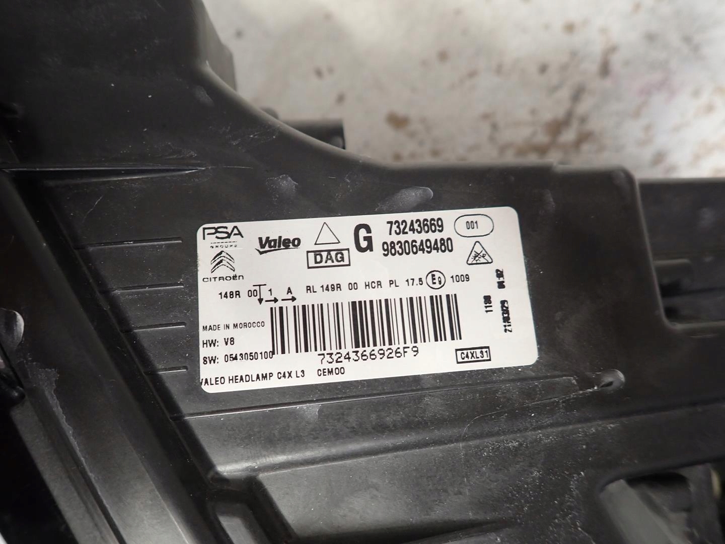 light front front left CITROEN C4 III 2020- FULL LED 9830649480