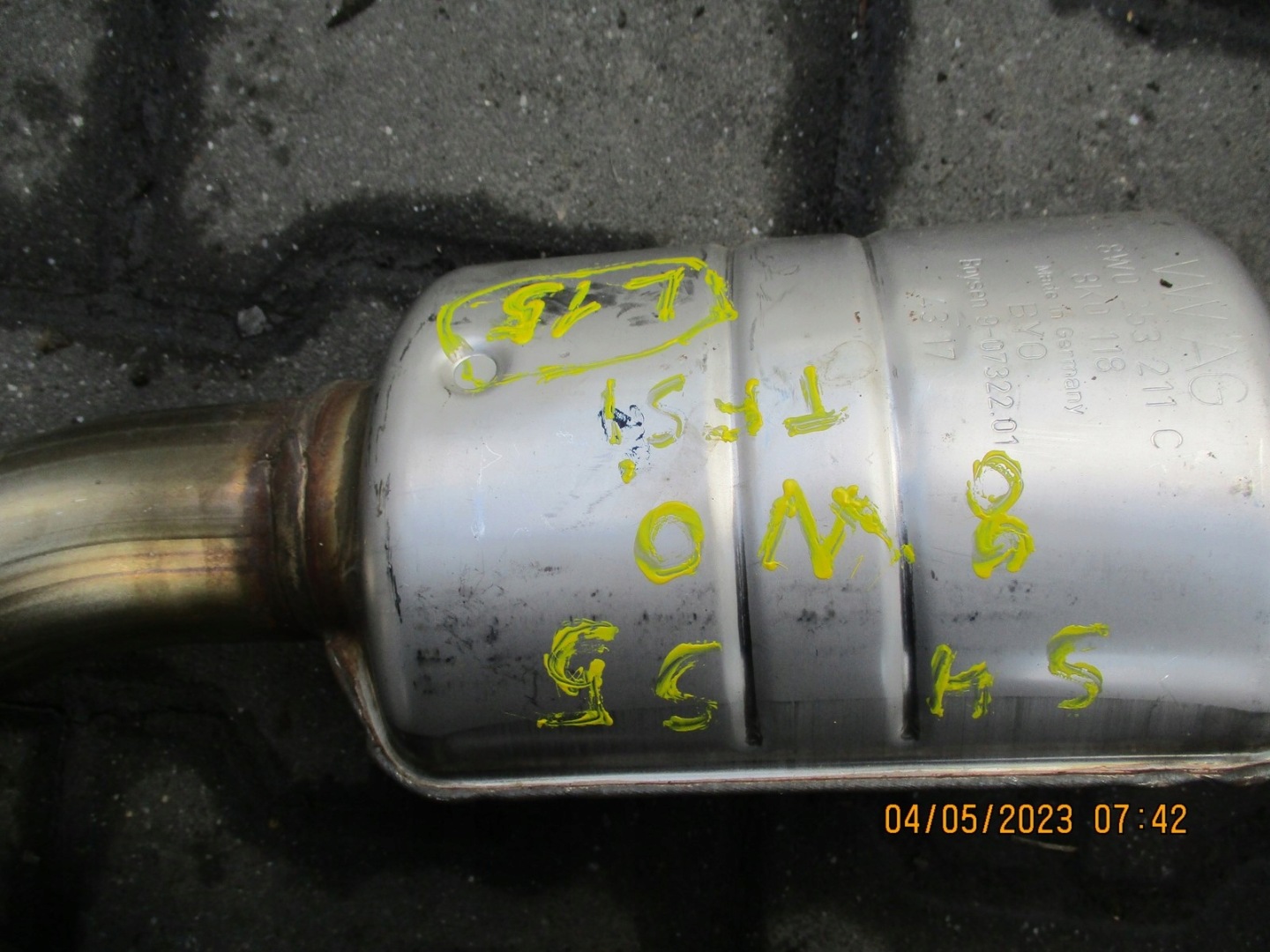 muffler, exhaust AUDI 8W S5 A5 3,0TFSI 8W0253211C
