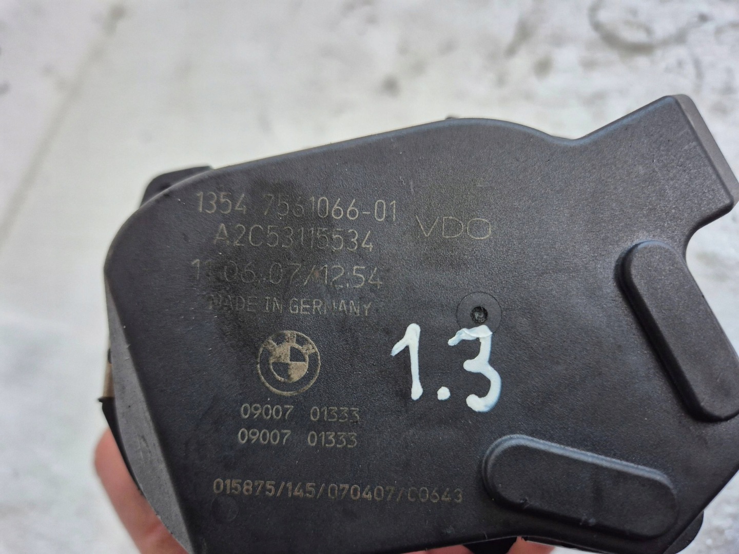 Vanne boitier papillon 7561066-01 BMW E60 E61 E81 E87 E90 E91