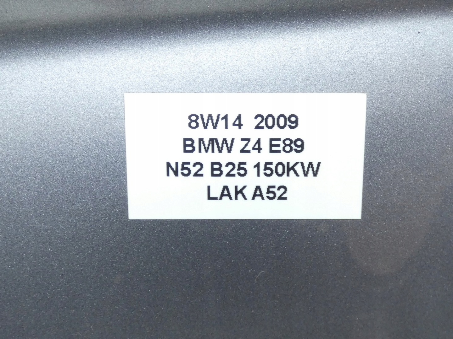 fender left front front BMW Z4 E89 08R- SPACEGRAU METALLIC LAKIER A52