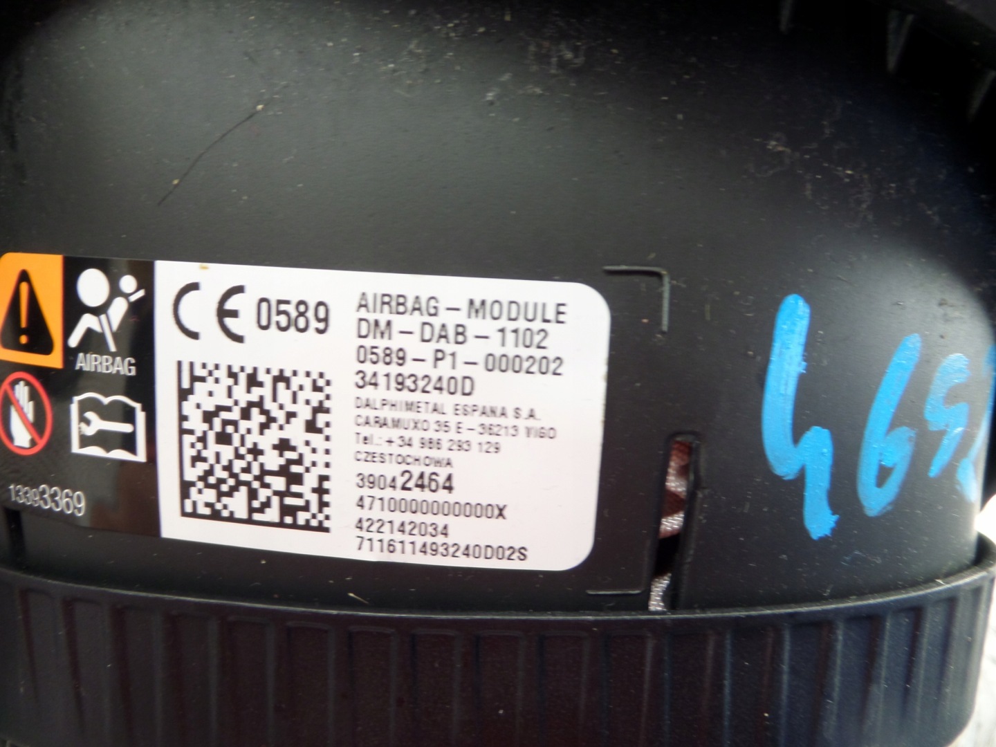 Airbag Deckel AIRBAG OPEL ASTRA K 39042464