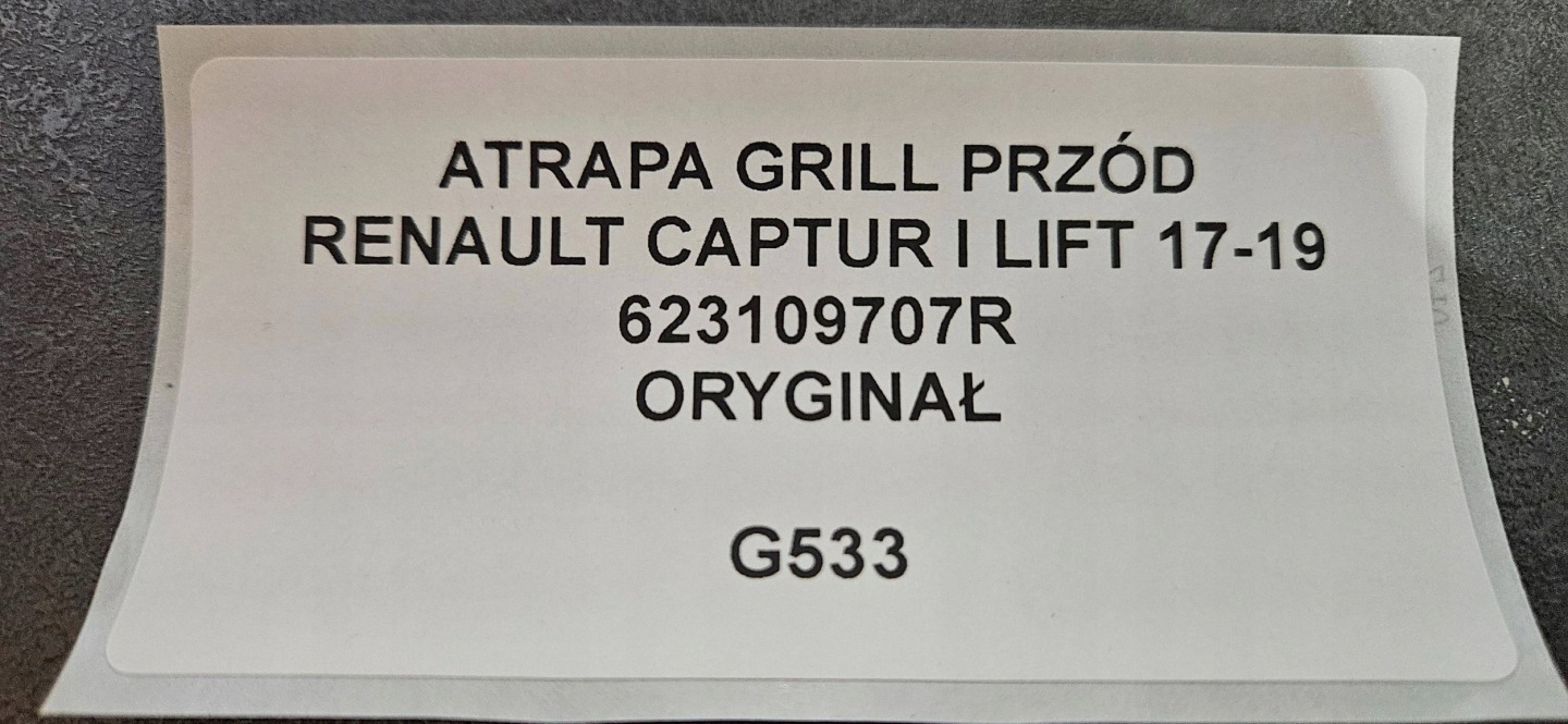 grill vorne vorne Renault Captur 623109707R