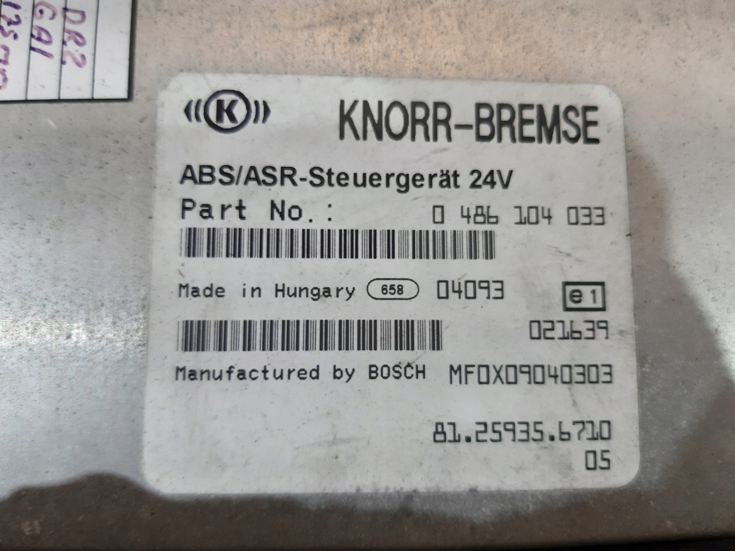 control unit ABS/ASR Bosch MAN LE ME F2000 L2000