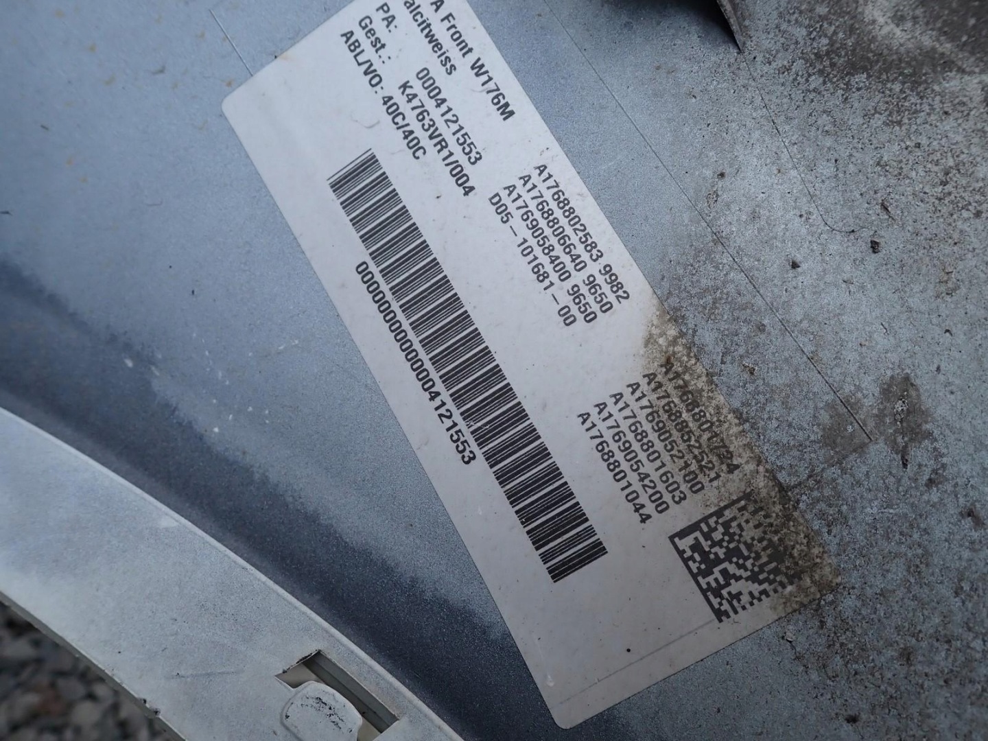 bumper front front MERCEDES A class 176 LIFT 2015-2018R A1768853625