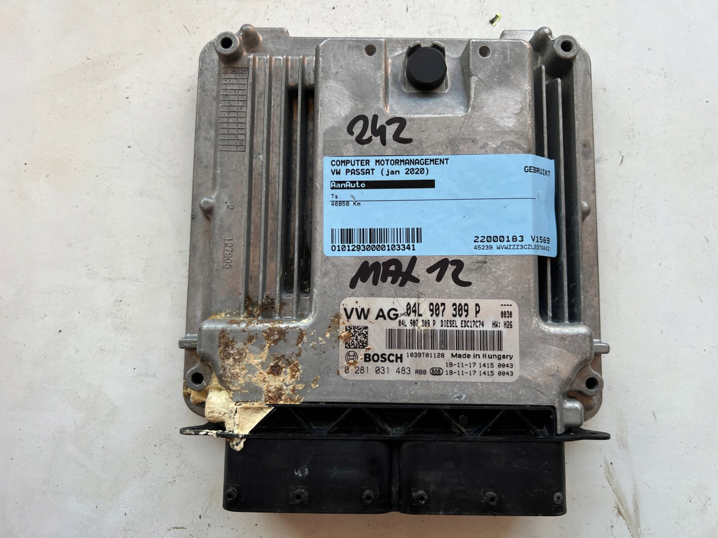 VW PASSAT DCZA 1.6 TDI 04L907309P 0281031483 EDC17C74 Computer Original