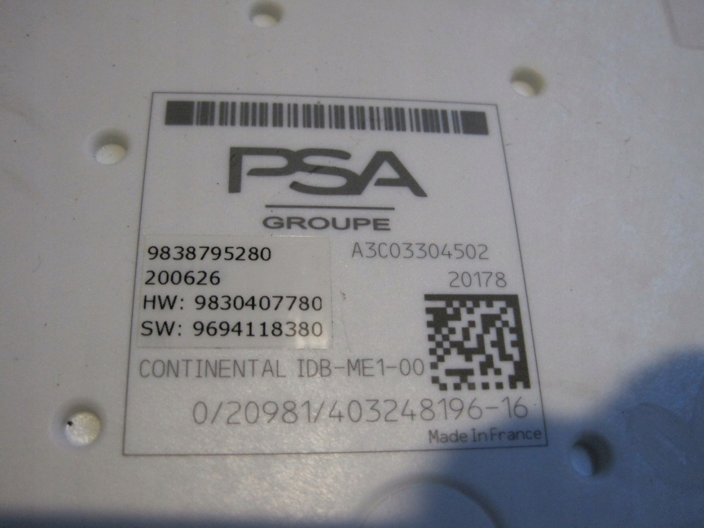 modulo BSI PEUGEOT CITROEN 9838795280