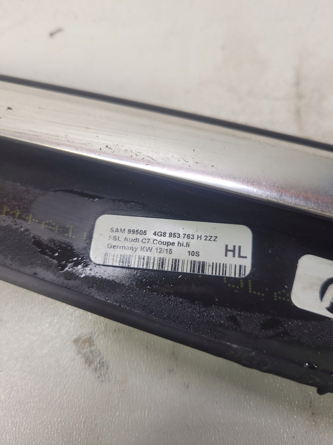 moulding CHROM door left rear part AUDI A7 4G8853763H