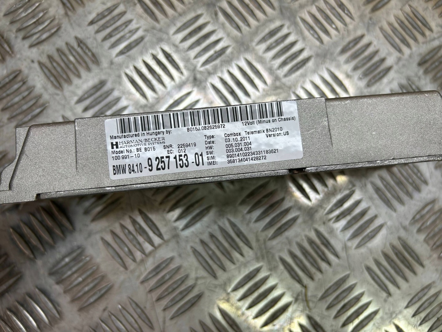 module / control unit Bluetooth BMW 5 F10 F11 2012 9257153