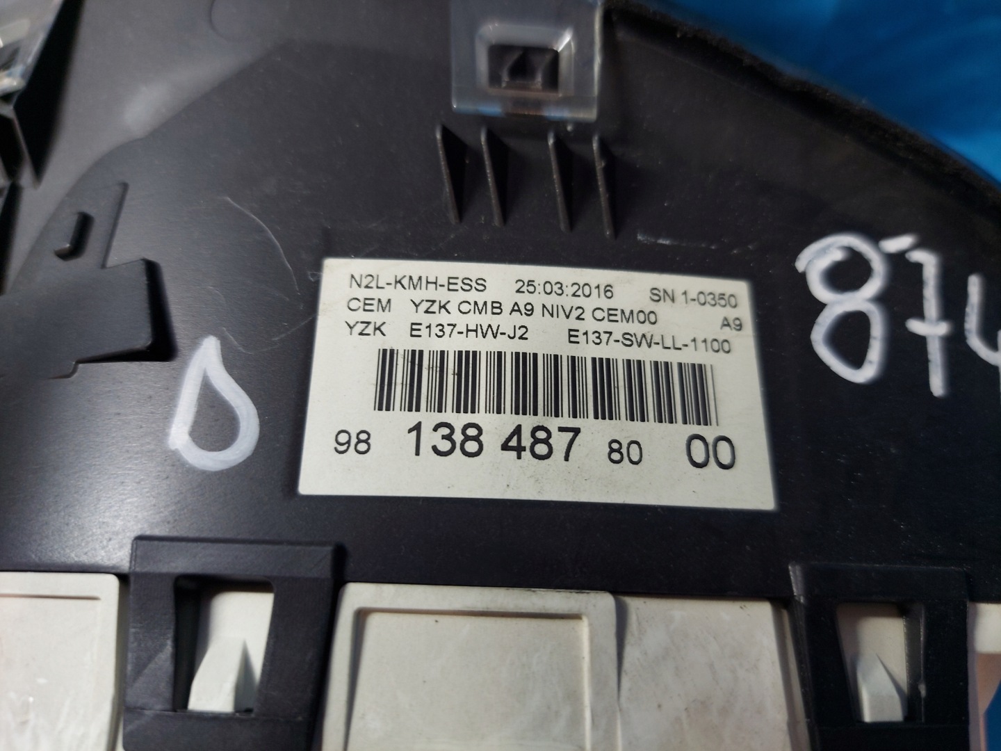 dials clock PEUGEOT 208 981384878000