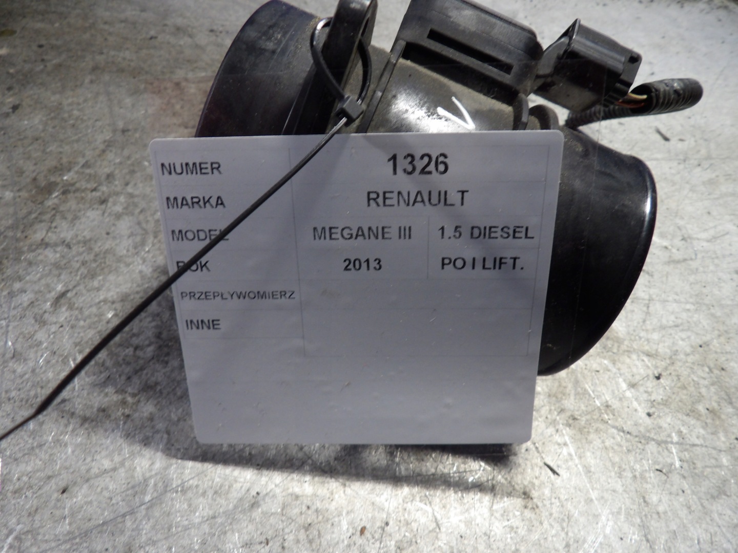 Renault Megane III flow meter 1,5D 5WK97021 8200682558