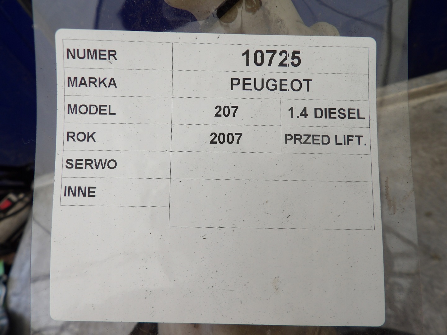 Peugeot 207 servo, Pompa 9657455580 GL