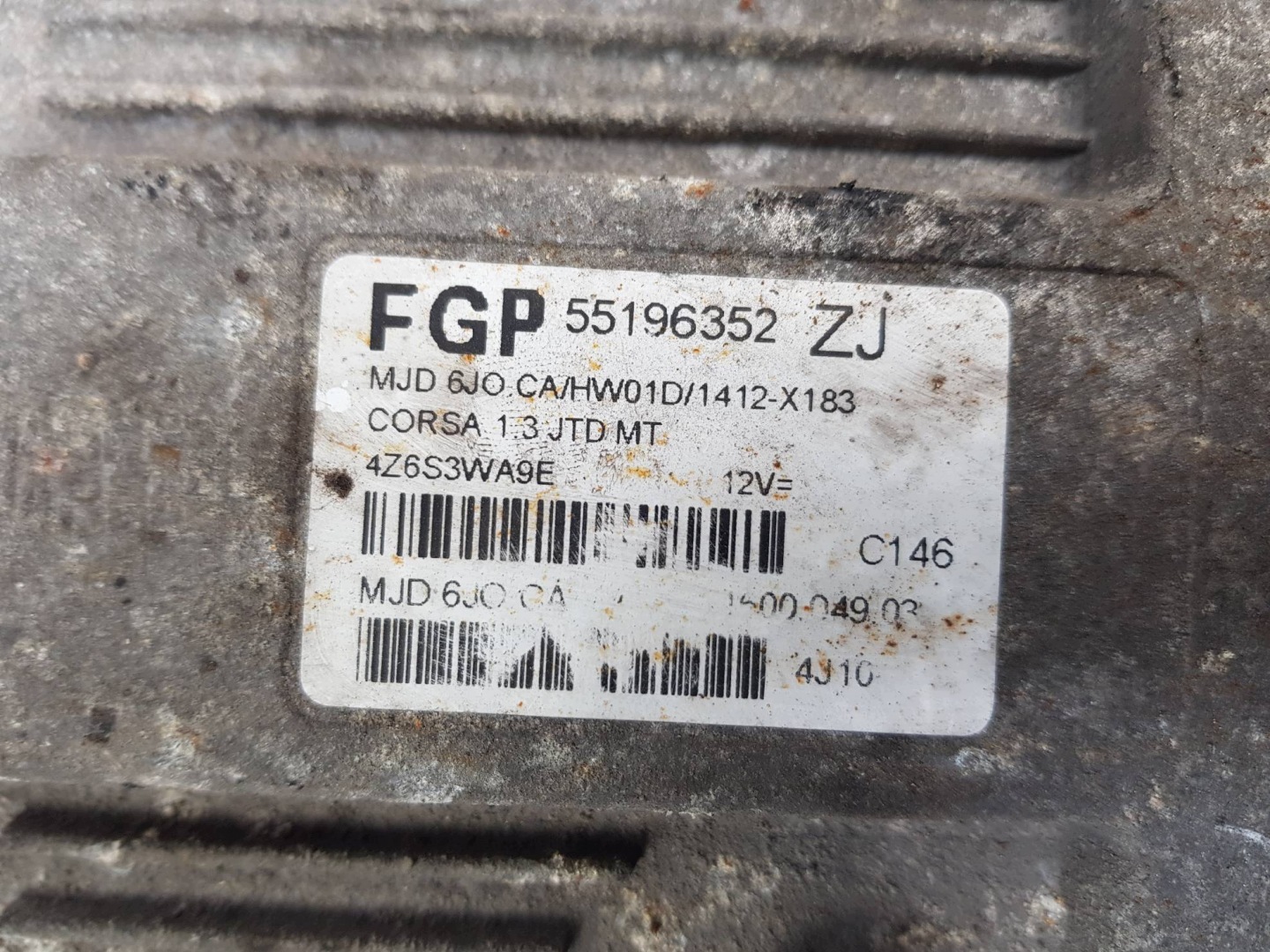 computer motore ECU 55196352ZJ OPEL CORSA C