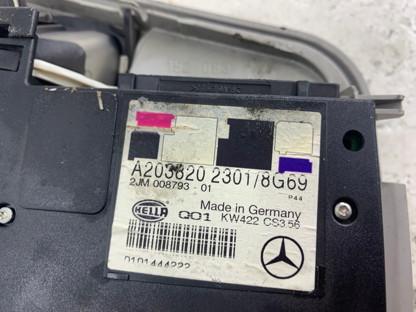 MERCEDES W203 feu de toit éclairage interne A2038202301