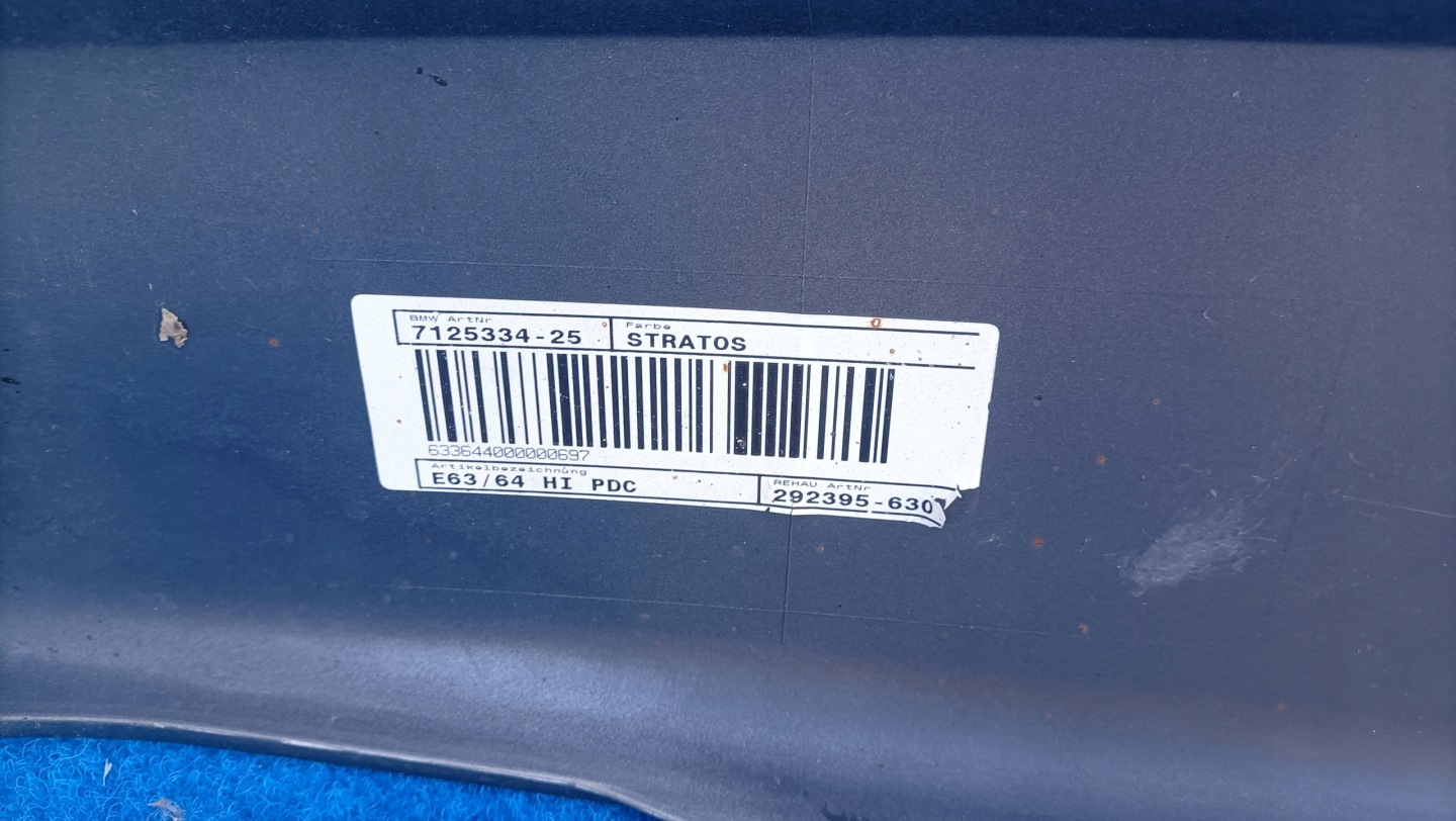 BMW 6 E63 E64 lökhárító far hátsó 4XPDC 51127008831 TD13