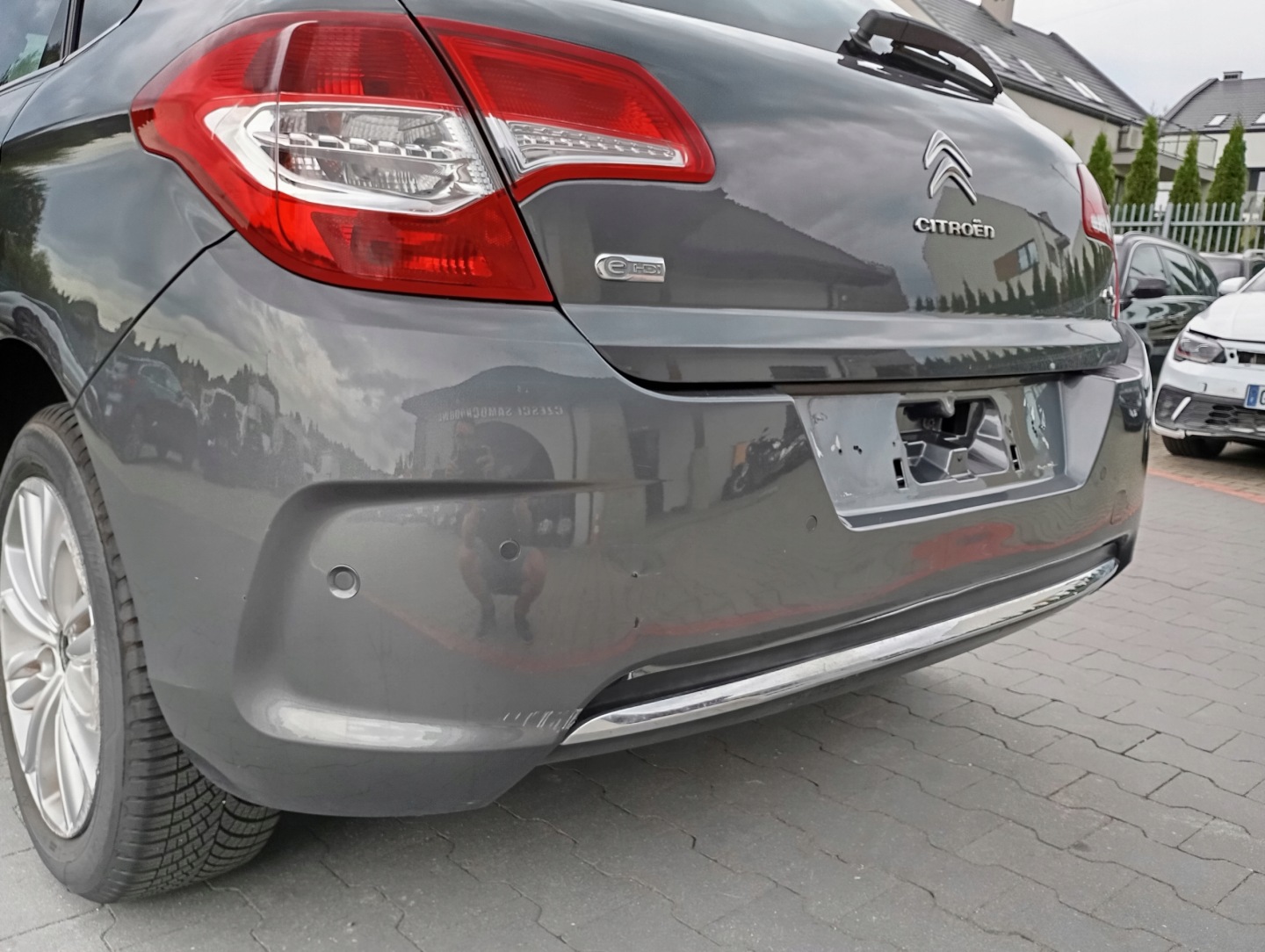 CITROEN C4 B7 II 2 Stoßstange heck CHROM 6PDC 6-PDC grau KTP