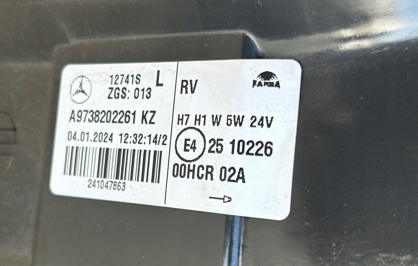 light left front front MERCEDES ATEGO II 04- A9738202261
