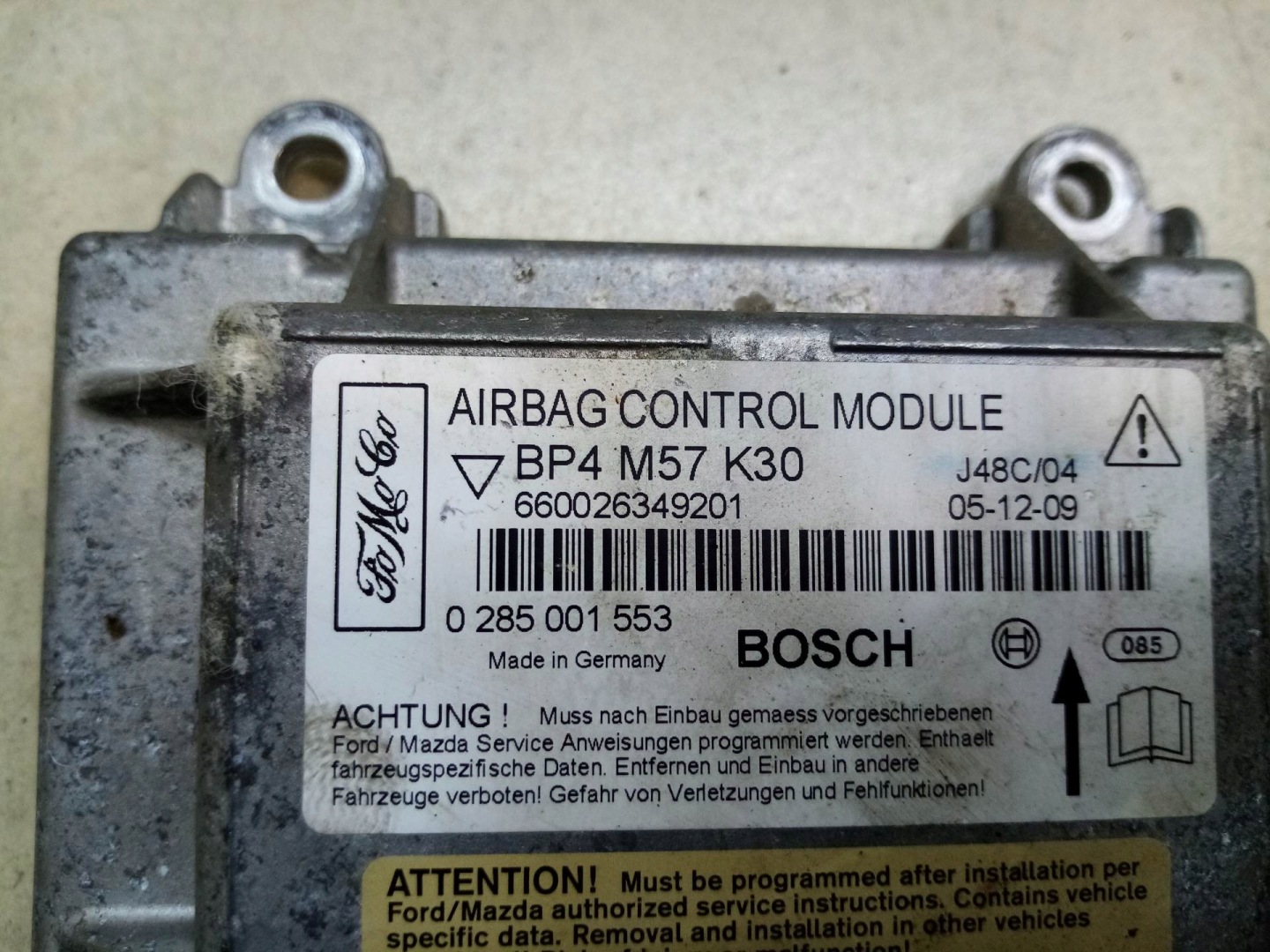 modul SENSOR airbag MAZDA 3 1.6 TDCI