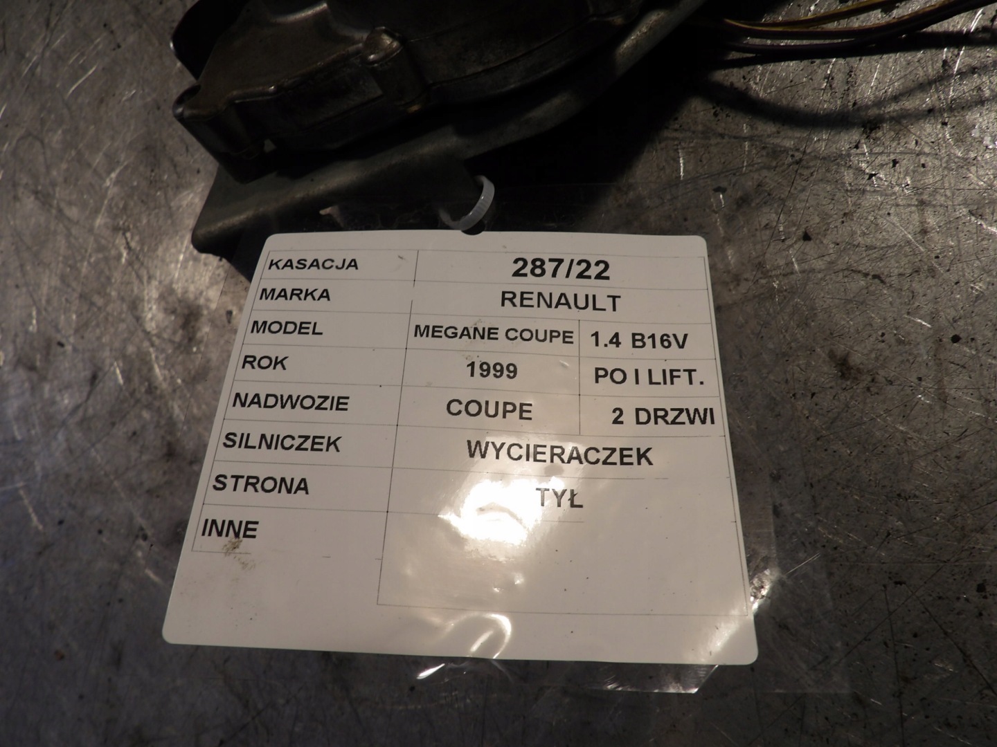 MOTORINO WYCIER RENAULT MEGANE E COUPE 0390206510