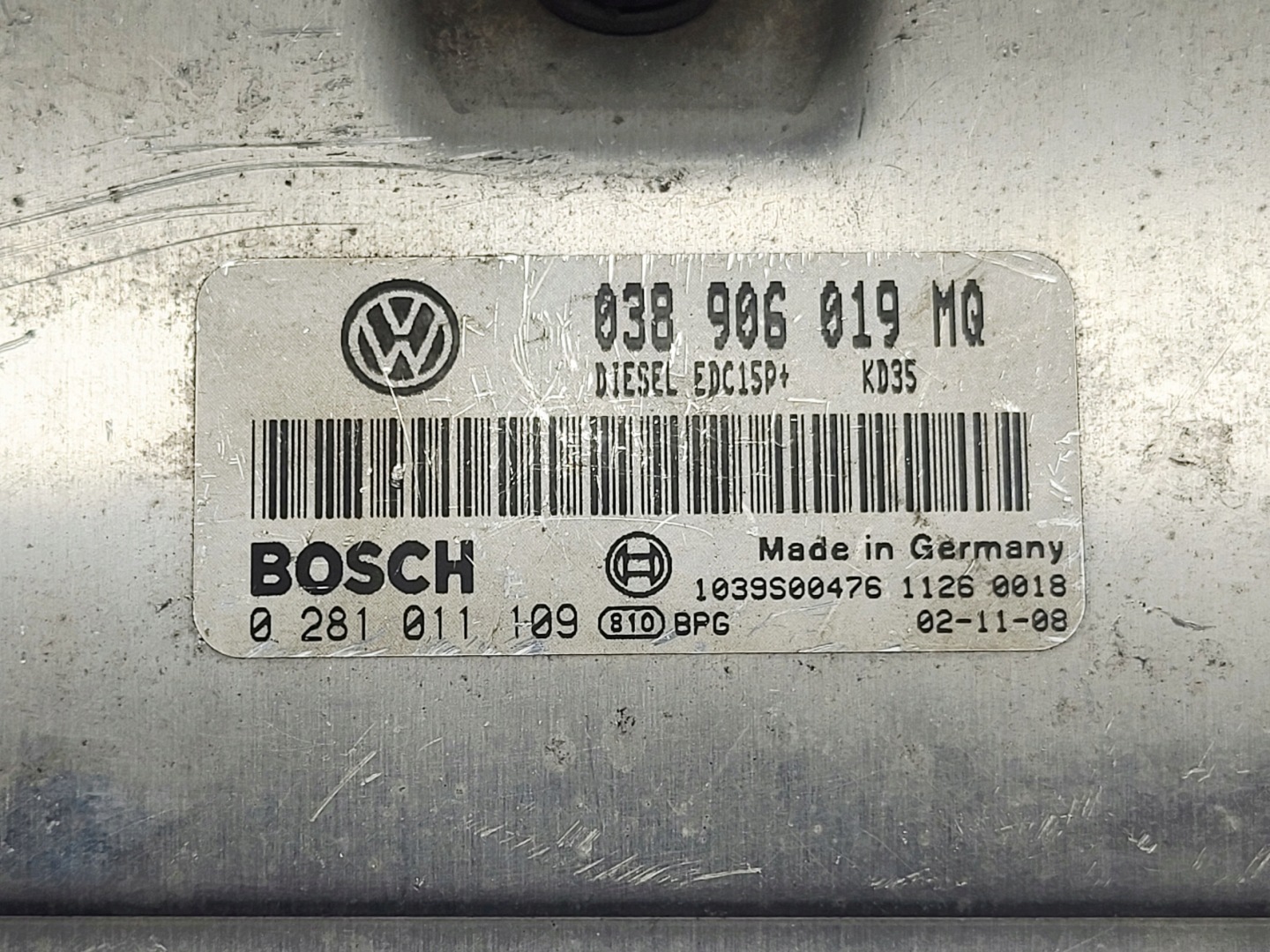 computer control unit Vw GOLF IV BORA 1.9 TDI 038906019MQ 0281011109