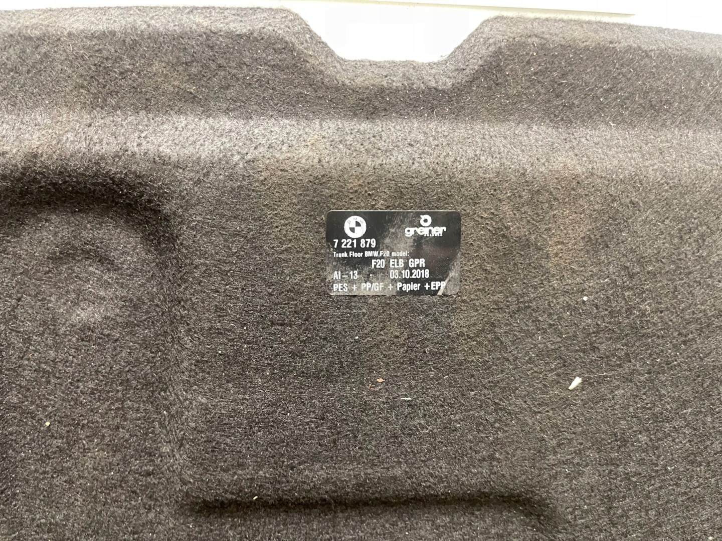 mats floor boot BMW F20 7221879