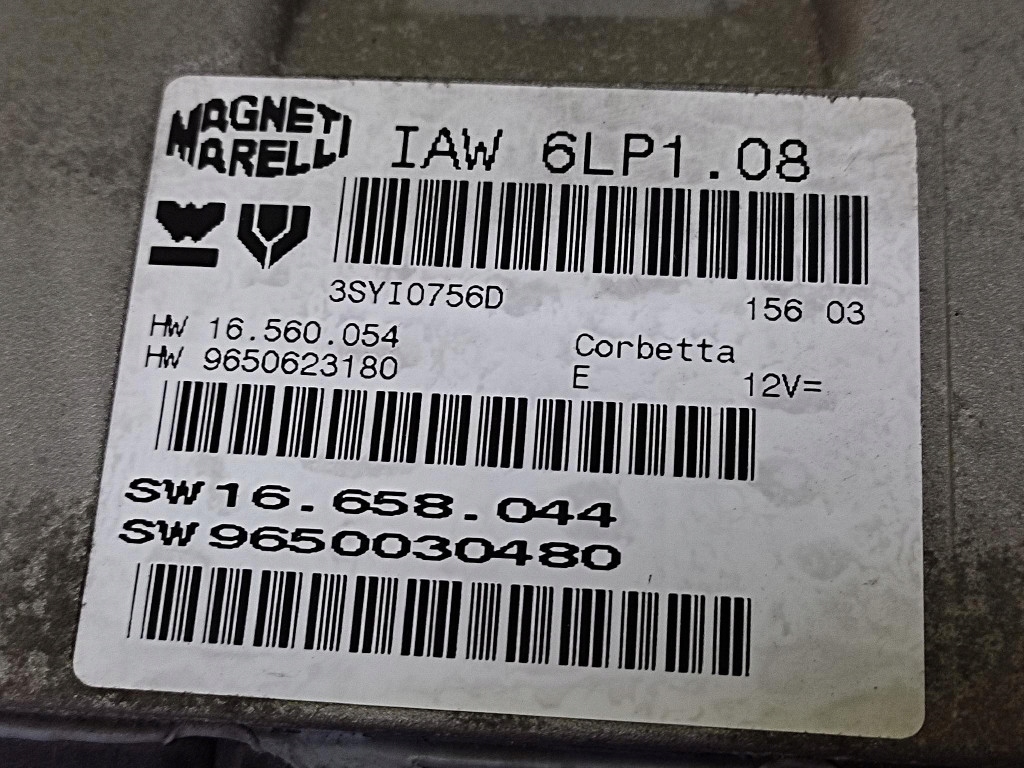 CITROEN C5 2.0 control unit of the engine 9650030480