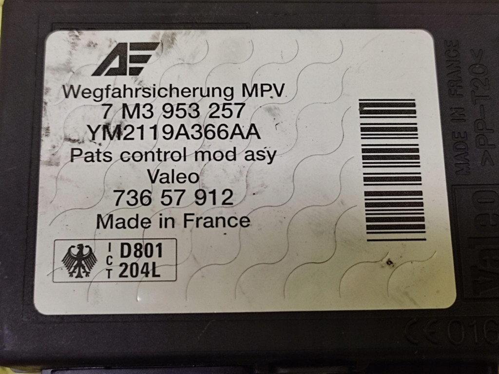 VW SHARAN e modulo IMMOBILIZERA 7M3953257