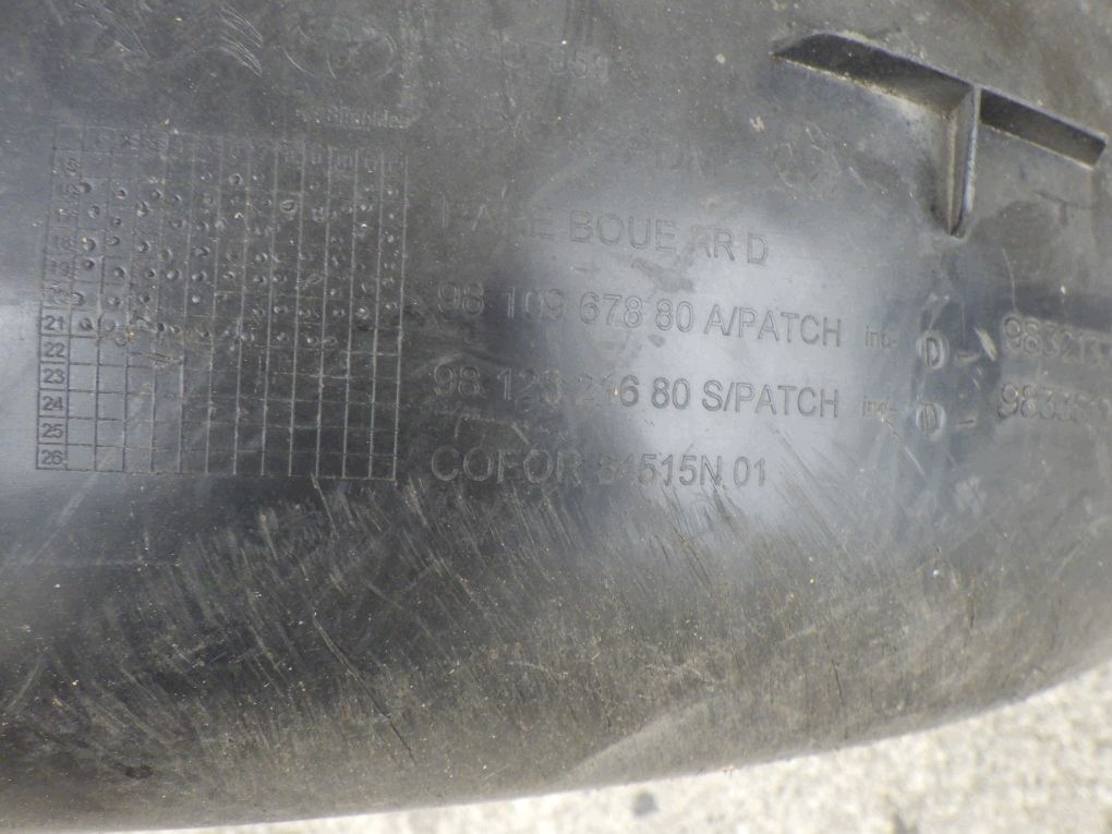 VIVARO C EXPERT III JUMPY 3 PROACE ZAFIRA SCUDO 16- mudguard right rear.