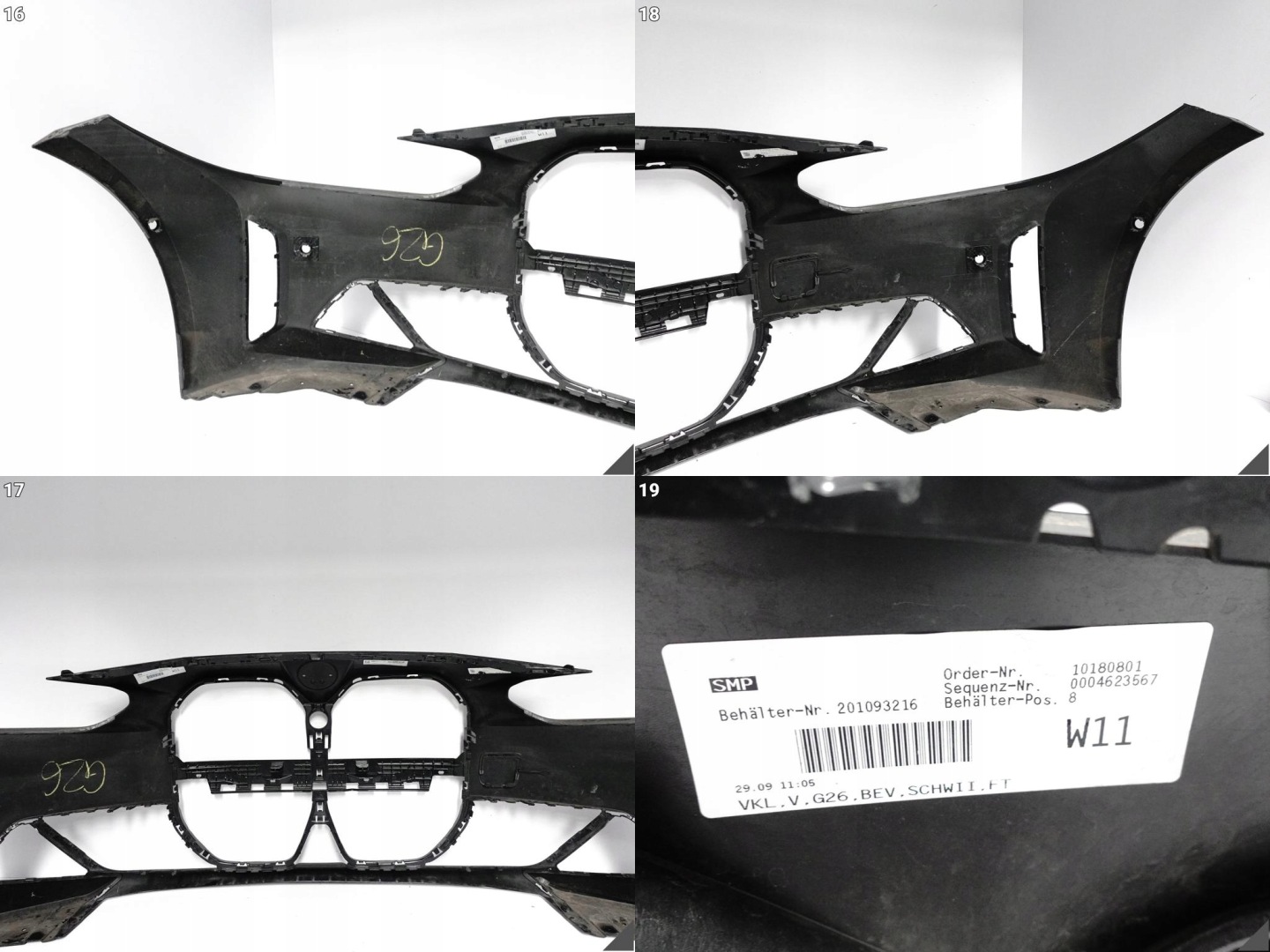 BMW 4 i4 G26 BEV GRAN COUPE ZWYKLY 21- bumper front + spoiler (6xPDC)