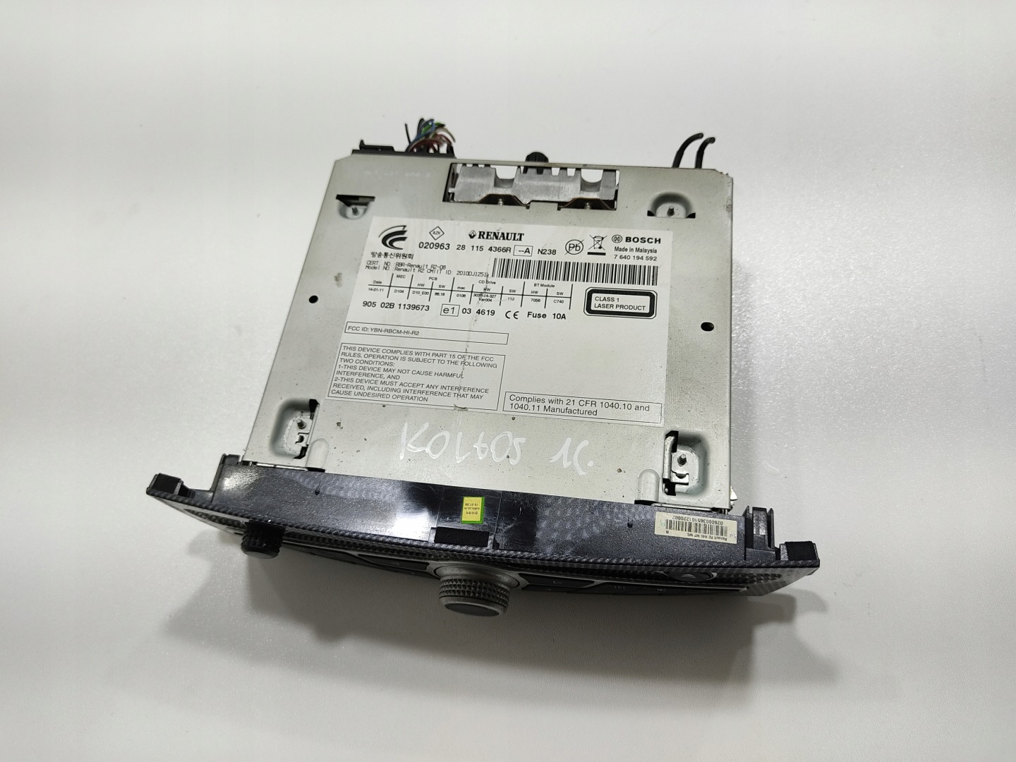 Fabrique RADIO CD RENAULT KOLEOS et 281154366R 2008-2015 KOD
