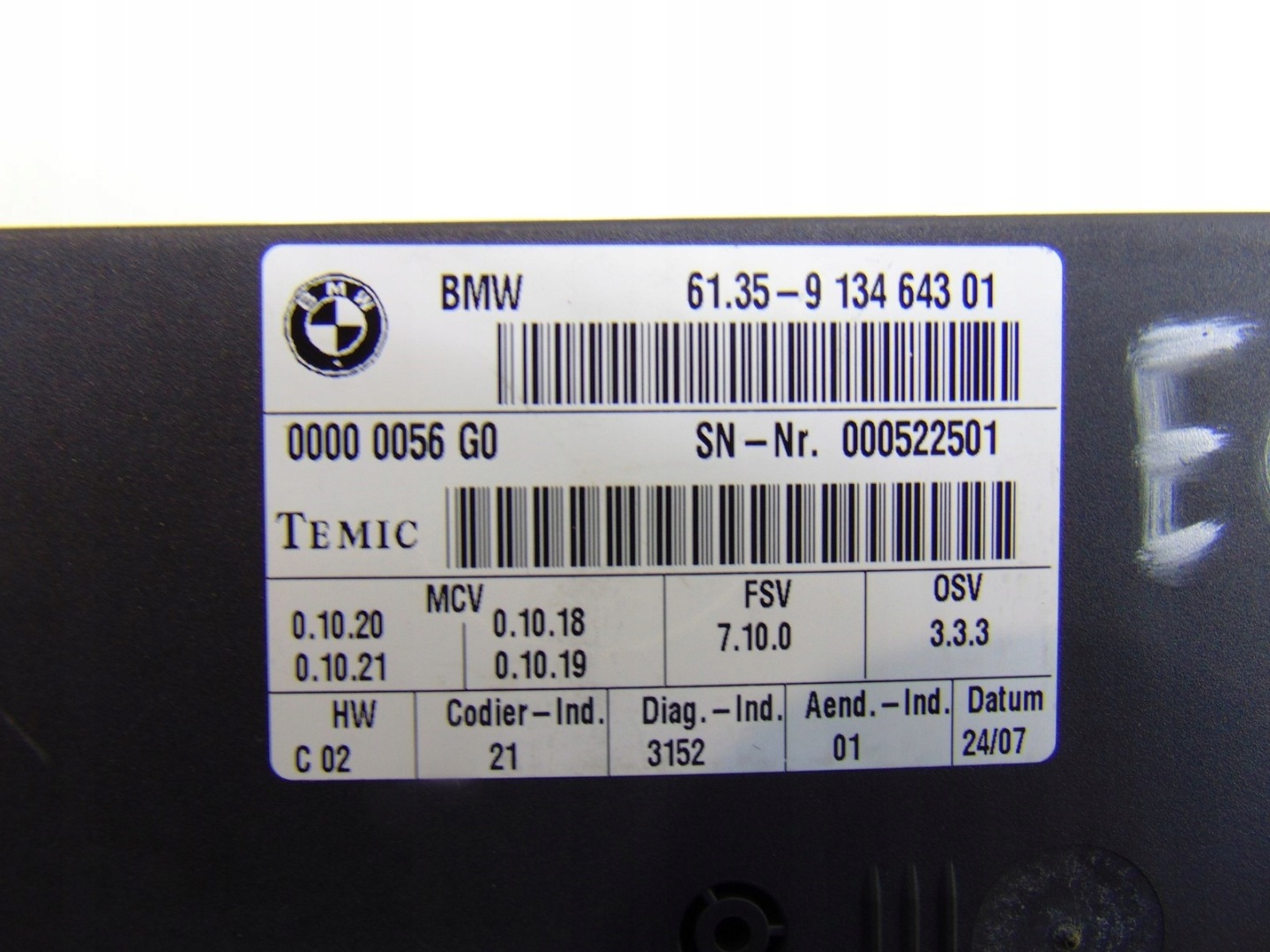 module siège siège BMW 7 E66 LONG LCI 9134643