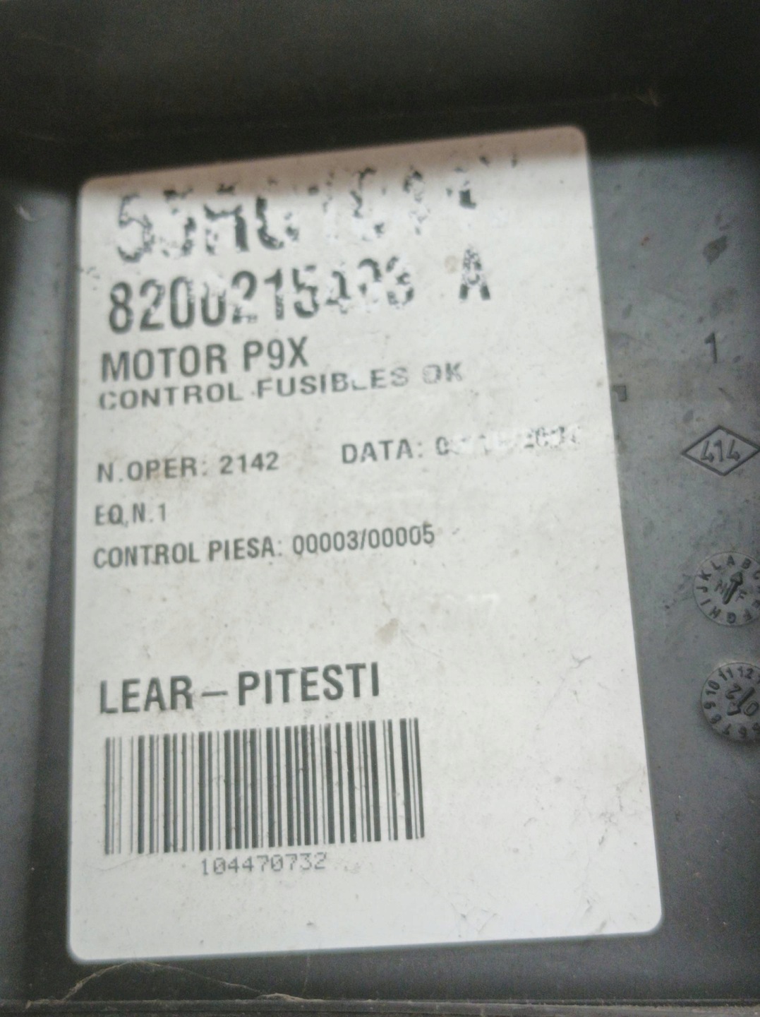 Module fusibles 8200215493A Renault Vel Satis et (2002-2009)