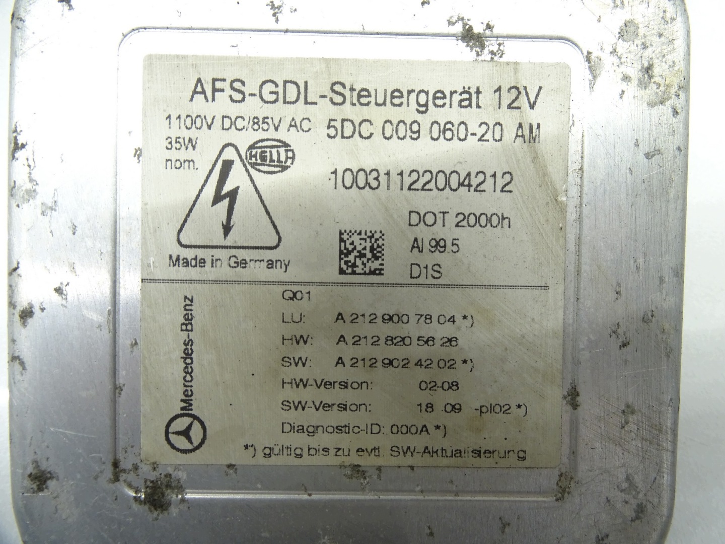 Steuergerät lichte DO MERCEDESA E W212 A2128205626